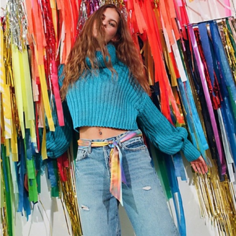 Urban Outfitters Blue Cowl Neck Sweater